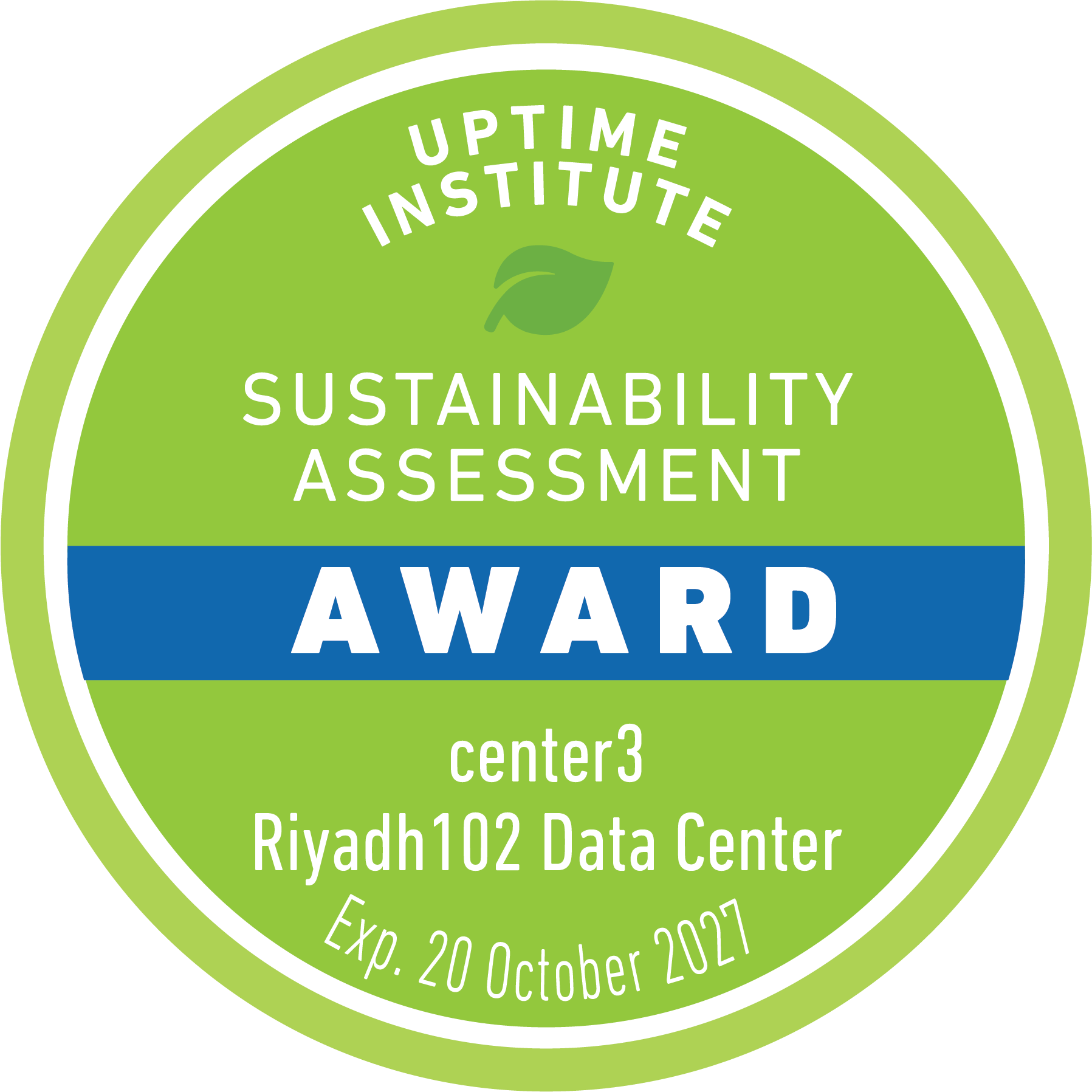 Uptime Institute Sustainability Assessment Award  
